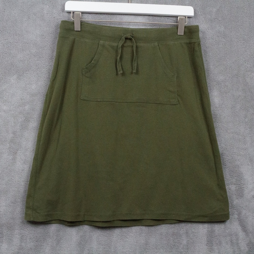 VTG Y2K 90s Knit Drawstring Mini Skirt‎ Kangaroo Pocket Athletic Green Sz M